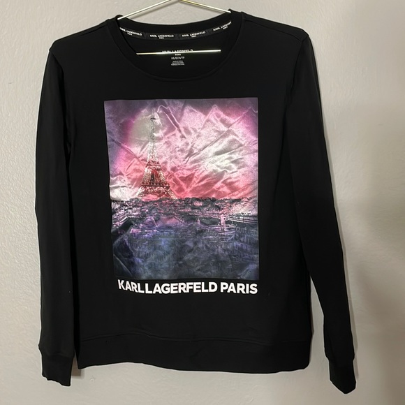 Karl Lagerfeld Paris Sunset Eiffel Cotton-Blend Sweatshirt - Picture 3 of 14